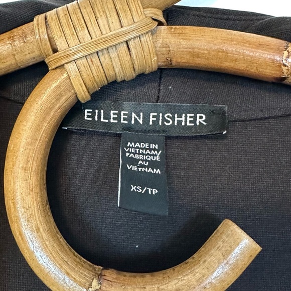 Eileen Fisher | Brown Stretch Open Front Jacket Size XS - Picture 8 of 12